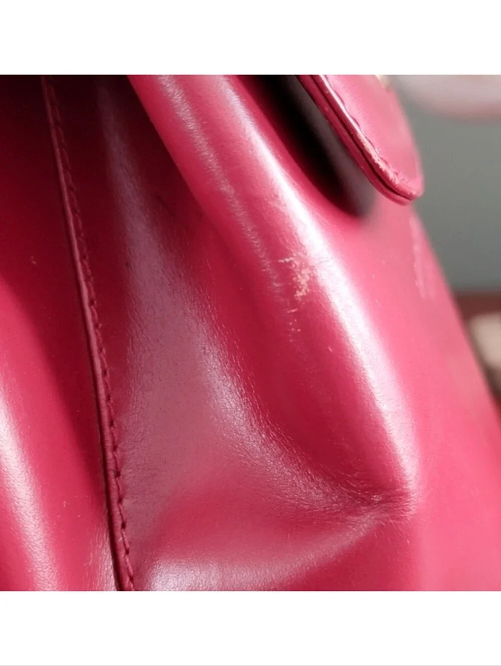 Gianfranco Lotti Firenze Trapezoid Backpack Red Leather Bag Italy